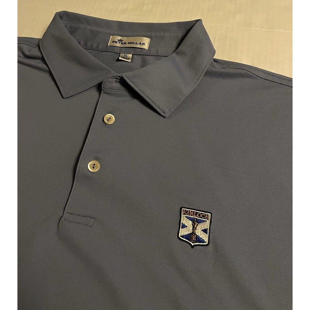 Peter Millar Crown Kinloch Golf Club Virginia Blue Polo Shirt XL Course PGA Open